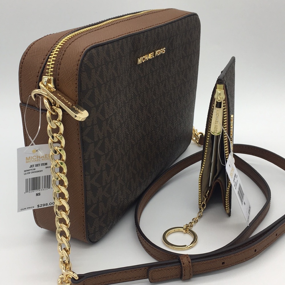 MICHAEL KORS LG EW CROSSBODY Bag&Coinpouch Brown - Picture 6 of 8